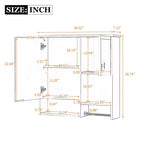 Meuble de salle de bain mural moderne GDFStudio Mazie 29" avec miroir, étagères et porte-serviettes