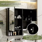 Meuble de salle de bain mural moderne GDFStudio Mazie 29" avec miroir, étagères et porte-serviettes