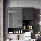 Meuble de salle de bain mural moderne GDFStudio Mazie 29" avec miroir, étagères et porte-serviettes