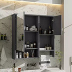 Meuble de salle de bain mural moderne GDFStudio Mazie 29" avec miroir, étagères et porte-serviettes