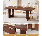 Longue table à manger de 71 po pour 6 à 10 personnes - Table de cuisine avec plateau extra-épais, table rectangulaire pour salle à manger, bureau, noyer