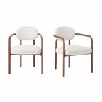 Christopher Knight Home Sumin Chaises de salle à manger modernes en métal rembourrées avec dossier (lot de 2)