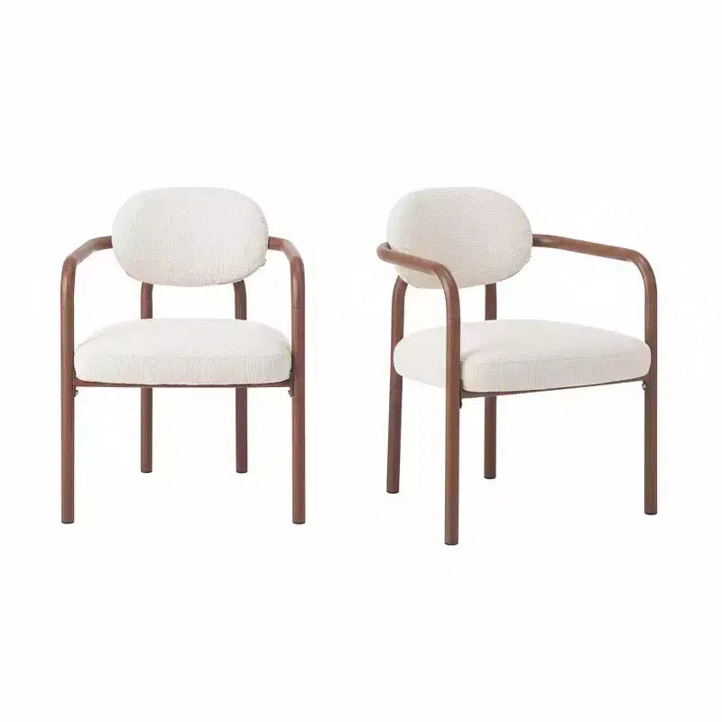 Christopher Knight Home Sumin Chaises de salle à manger modernes en métal rembourrées avec dossier (lot de 2)
