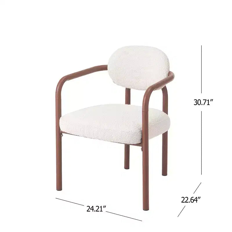 Christopher Knight Home Sumin Chaises de salle à manger modernes en métal rembourrées avec dossier (lot de 2)