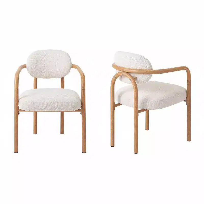 Christopher Knight Home Sumin Chaises de salle à manger modernes en métal rembourrées avec dossier (lot de 2)