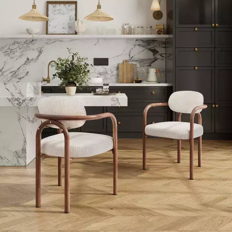Christopher Knight Home Sumin Chaises de salle à manger modernes en métal rembourrées avec dossier (lot de 2)