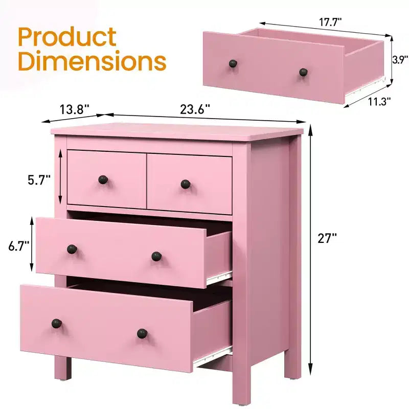 Commode moderne en bois à 3 tiroirs pour chambre à coucher