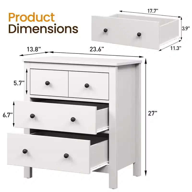 Commode moderne en bois à 3 tiroirs pour chambre à coucher
