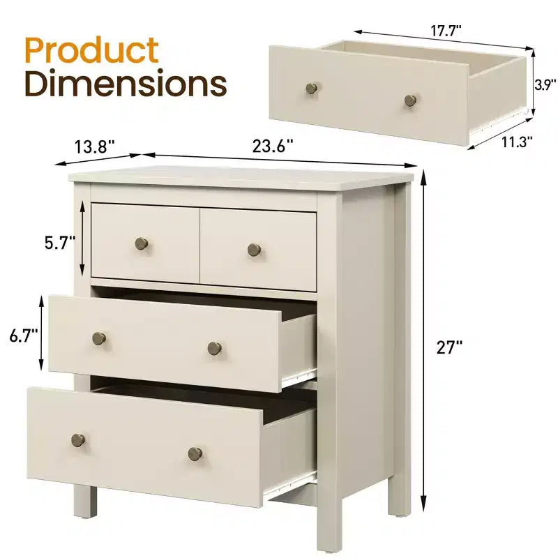 Commode moderne en bois à 3 tiroirs pour chambre à coucher