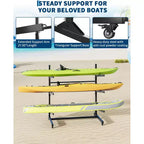 COZONY Support de Rangement Robuste pour 3 Kayaks, Support Autonome à 3 Niveaux avec Roues et Sangles de Suspension