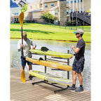 COZONY Support de Rangement Robuste pour 3 Kayaks, Support Autonome à 3 Niveaux avec Roues et Sangles de Suspension