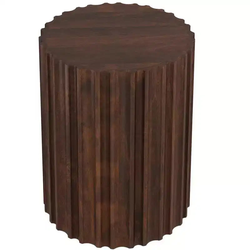 Table d'appoint contemporaine Doncaster, en manguier massif, 40 cm de large, style bohème, livrée assemblée