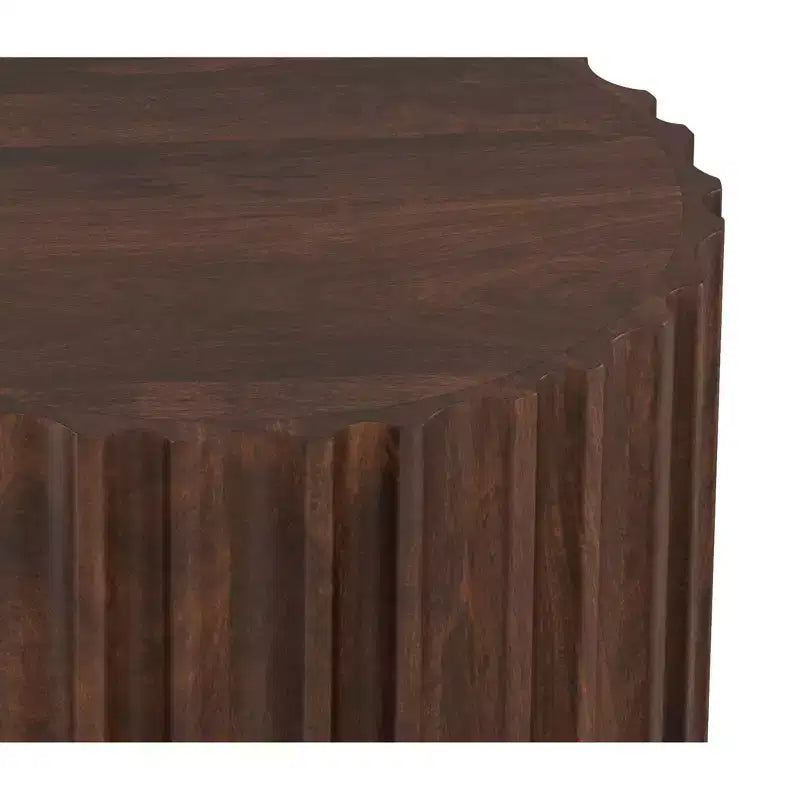 Table d'appoint contemporaine Doncaster, en manguier massif, 40 cm de large, style bohème, livrée assemblée