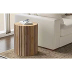 Table d'appoint contemporaine Doncaster, en manguier massif, 40 cm de large, style bohème, livrée assemblée