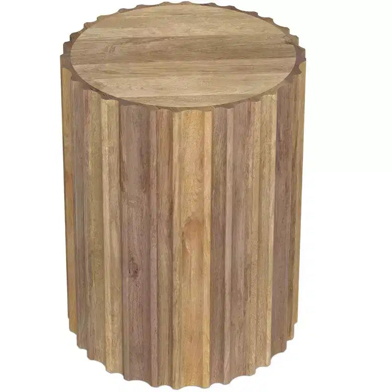 Table d'appoint contemporaine Doncaster, en manguier massif, 40 cm de large, style bohème, livrée assemblée