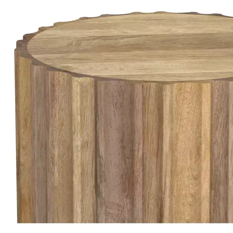 Table d'appoint contemporaine Doncaster, en manguier massif, 40 cm de large, style bohème, livrée assemblée