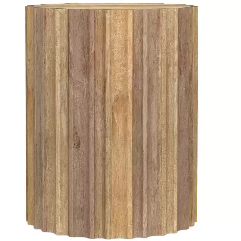 Table d'appoint contemporaine Doncaster, en manguier massif, 40 cm de large, style bohème, livrée assemblée