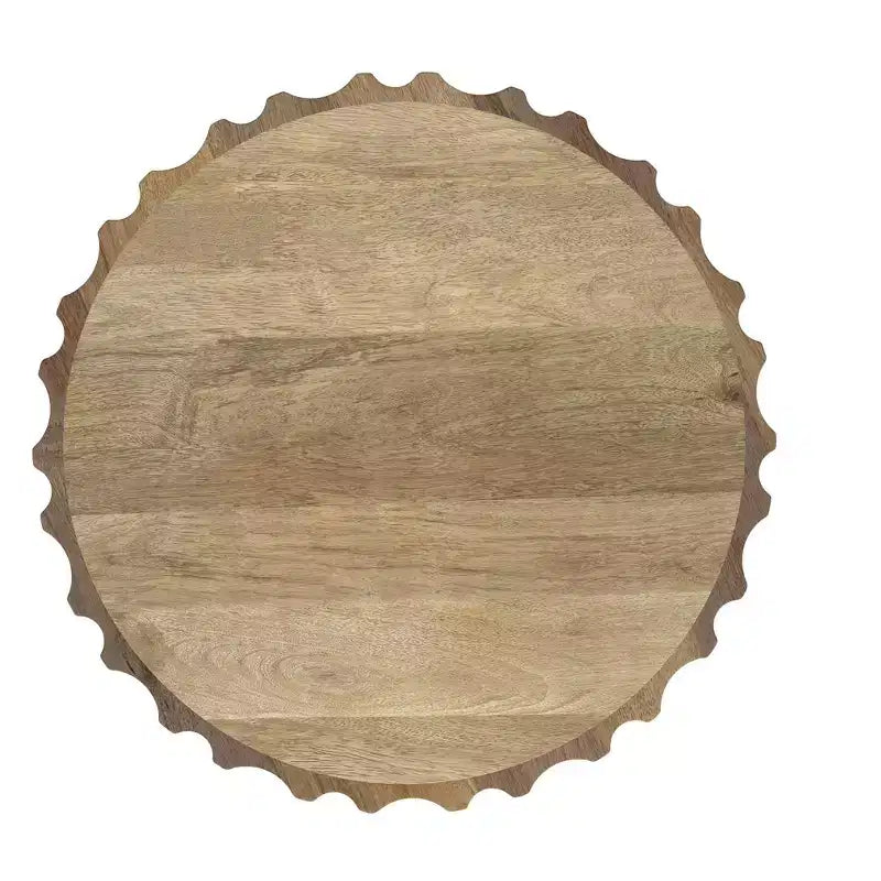 Table d'appoint contemporaine Doncaster, en manguier massif, 40 cm de large, style bohème, livrée assemblée