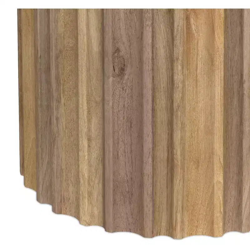 Table d'appoint contemporaine Doncaster, en manguier massif, 40 cm de large, style bohème, livrée assemblée