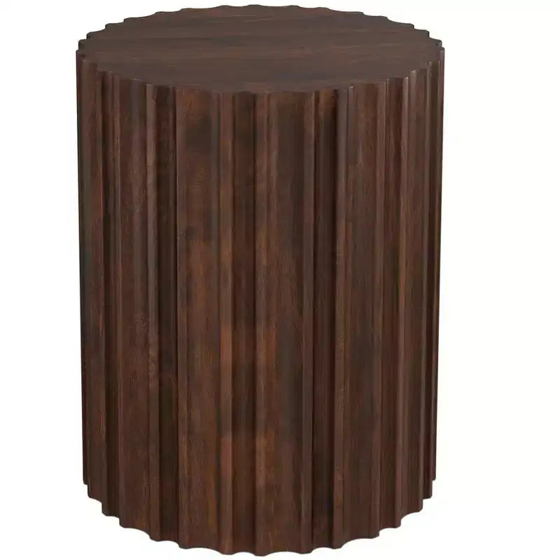 Table d'appoint contemporaine Doncaster, en manguier massif, 40 cm de large, style bohème, livrée assemblée