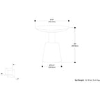 Table d'appoint contemporaine ronde KESSLER en bois de manguier massif, 45,7 cm de large, finition blanchie, entièrement assemblée