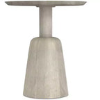 Table d'appoint contemporaine ronde KESSLER en bois de manguier massif, 45,7 cm de large, finition blanchie, entièrement assemblée