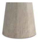 Table d'appoint contemporaine ronde KESSLER en bois de manguier massif, 45,7 cm de large, finition blanchie, entièrement assemblée