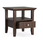 Table d'appoint transitoire en bois massif Normandy de 19 pouces de large