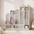 Vestiaire de classe à 5 sections avec 9 casiers, organisateur de rangement avec 10 crochets pour la maison, l'école, la crèche, la maternelle