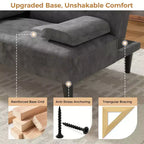 Canapé-lit futon convertible Celebalcony, petit canapé inclinable, canapé-lit réglable 64 positions pour salon, accoudoir amovible
