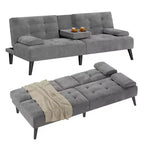Canapé-lit futon convertible Celebalcony, petit canapé inclinable, canapé-lit réglable 64 positions pour salon, accoudoir amovible