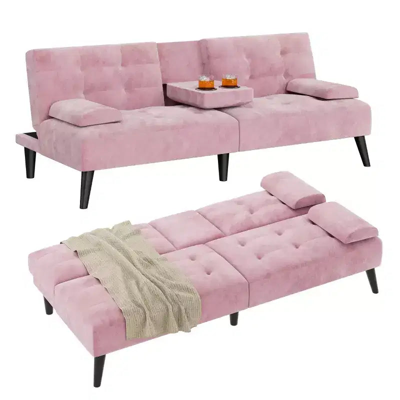 Canapé-lit futon convertible Celebalcony, petit canapé inclinable, canapé-lit réglable 64 positions pour salon, accoudoir amovible