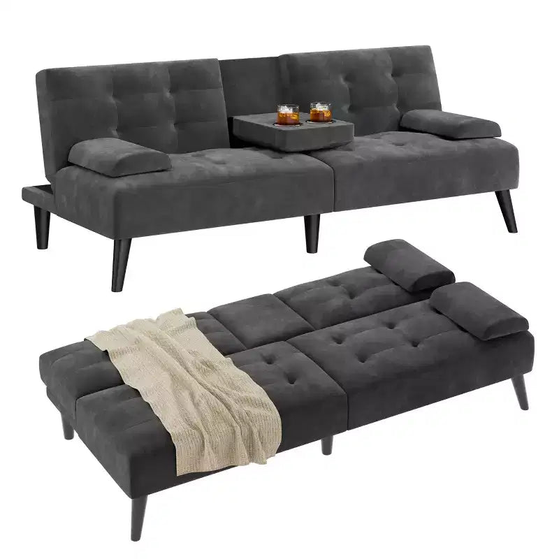 Canapé-lit futon convertible Celebalcony, petit canapé inclinable, canapé-lit réglable 64 positions pour salon, accoudoir amovible