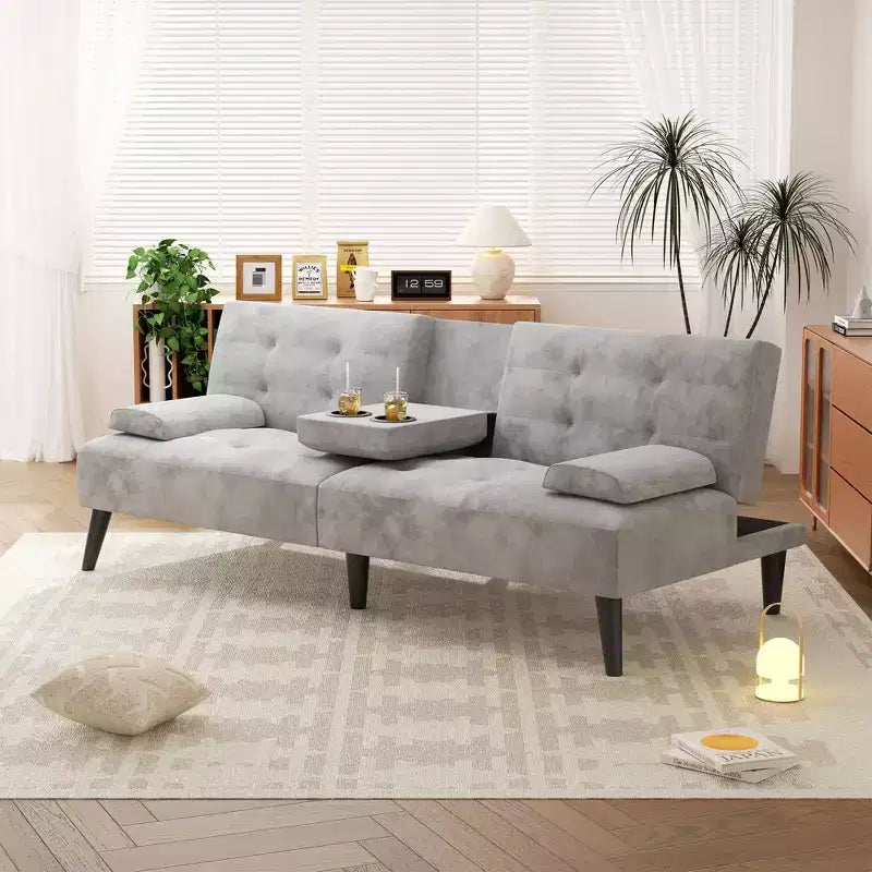 Canapé-lit futon convertible Celebalcony, petit canapé inclinable, canapé-lit réglable 64 positions pour salon, accoudoir amovible