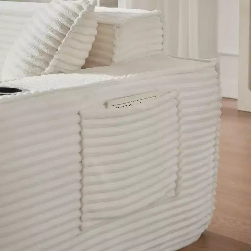 Canapé en velours côtelé moderne Zeus & Ruta Cloud, aucun assemblage nécessaire pour les petits espaces et les appartements