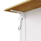JVNOXK Grand îlot de cuisine de 122 cm à 5 roues avec 2 tabourets de bar, prise de courant, plateau pliant, chariot de rangement, étagères latérales ouvertes, 2 tiroirs, Blanc