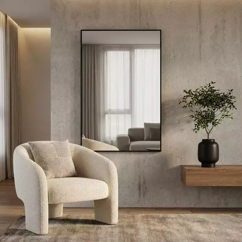 Miroir pleine longueur à cadre métallique noir HomeRoots 51