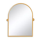 Miroir d'appoint en métal doré HomeRoots 36" avec cadre arqué et inclinable