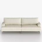 86.61 Canapé moderne 3 places en coton avec coussins de dossier garnis de duvet, meuble profond pour salon, beige Gaoyangjiaju