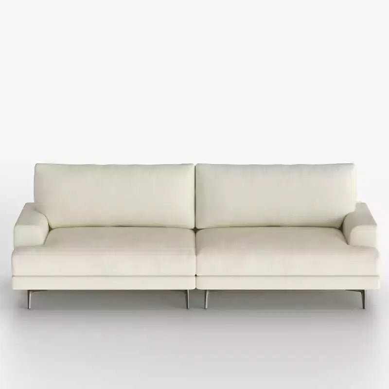 86.61 Canapé moderne 3 places en coton avec coussins de dossier garnis de duvet, meuble profond pour salon, beige Gaoyangjiaju
