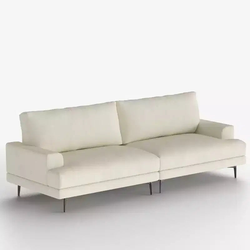 86.61 Canapé moderne 3 places en coton avec coussins de dossier garnis de duvet, meuble profond pour salon, beige Gaoyangjiaju