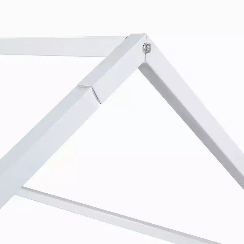 Lit cabane en métal Luxystar avec clôture et porte pour chambre d'enfant, blanc