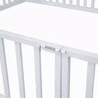 Lit cabane en métal Luxystar avec clôture et porte pour chambre d'enfant, blanc
