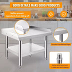 Table de préparation en acier inoxydable 24X28, support de barbecue, capacité de 450 kg, avec étagère inférieure de 100 kg, idéale pour les cuisines commerciales, les hôtels et les maisons