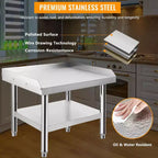 Table de préparation en acier inoxydable 24X28, support de barbecue, capacité de 450 kg, avec étagère inférieure de 100 kg, idéale pour les cuisines commerciales, les hôtels et les maisons