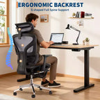 Chaise de bureau ergonomique, chaise de bureau confortable avec support lombaire haut et accoudoirs réglables en 3D, chaise pivotante pour le travail, les études, les jeux