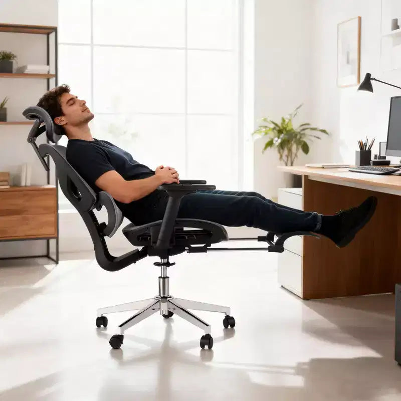Chaise de bureau ergonomique, chaise de bureau confortable avec support lombaire haut et accoudoirs réglables en 3D, chaise pivotante pour le travail, les études, les jeux