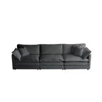 Canapé 3 places moderne du milieu du siècle MAYEERTY avec 2 oreillers d'accoudoir 2 coussins décoratifs pour salon Gris