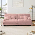 MAYEERTY Cloud 2 Seater Sofa with 2 Seat 2 Lumbar Pillows 2 Throw Pillows for Living Room Pink