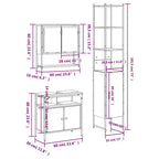 vidaXL Ensemble de meubles de salle de bain avec étagère 3 pcs Bois d'ingénierie Moderne Compact
